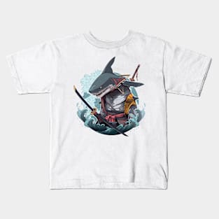 samurai shark Kids T-Shirt